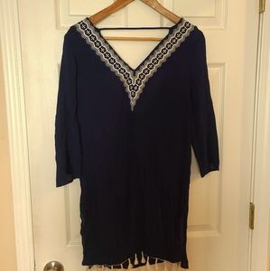 Blue swimsuit cover-up